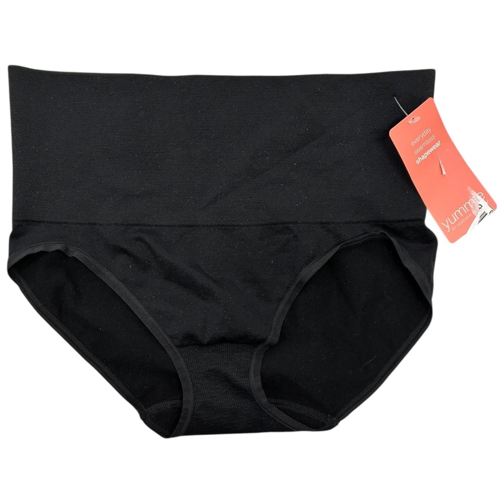 Yummie Black Seamless Shapewear Brief High Waist Smoothing Underwear M/L